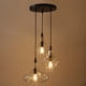 thumbnail image 2 of Lámpara Colgante TOCHIC de 3 Luces con Cristal Transparente y Estructura de Hierro Negro, 2 of 3