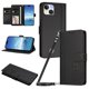 thumbnail image 1 of Funda Cartera Trébol para iPhone 13/iPhone 14 con Ranuras Tarjetas y Carga Inalámbrica Negro, 1 of 6