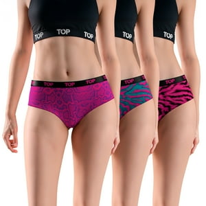 Top - Calzón Pantaletas Algodón Con Elástico Pack 3 Coleccion Skins C3