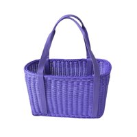 Bothyi - Cesta Tejida A Mano, Cestas De Almacenamiento De Frutas, Organizador Para Armario De Picnic, Violeta L