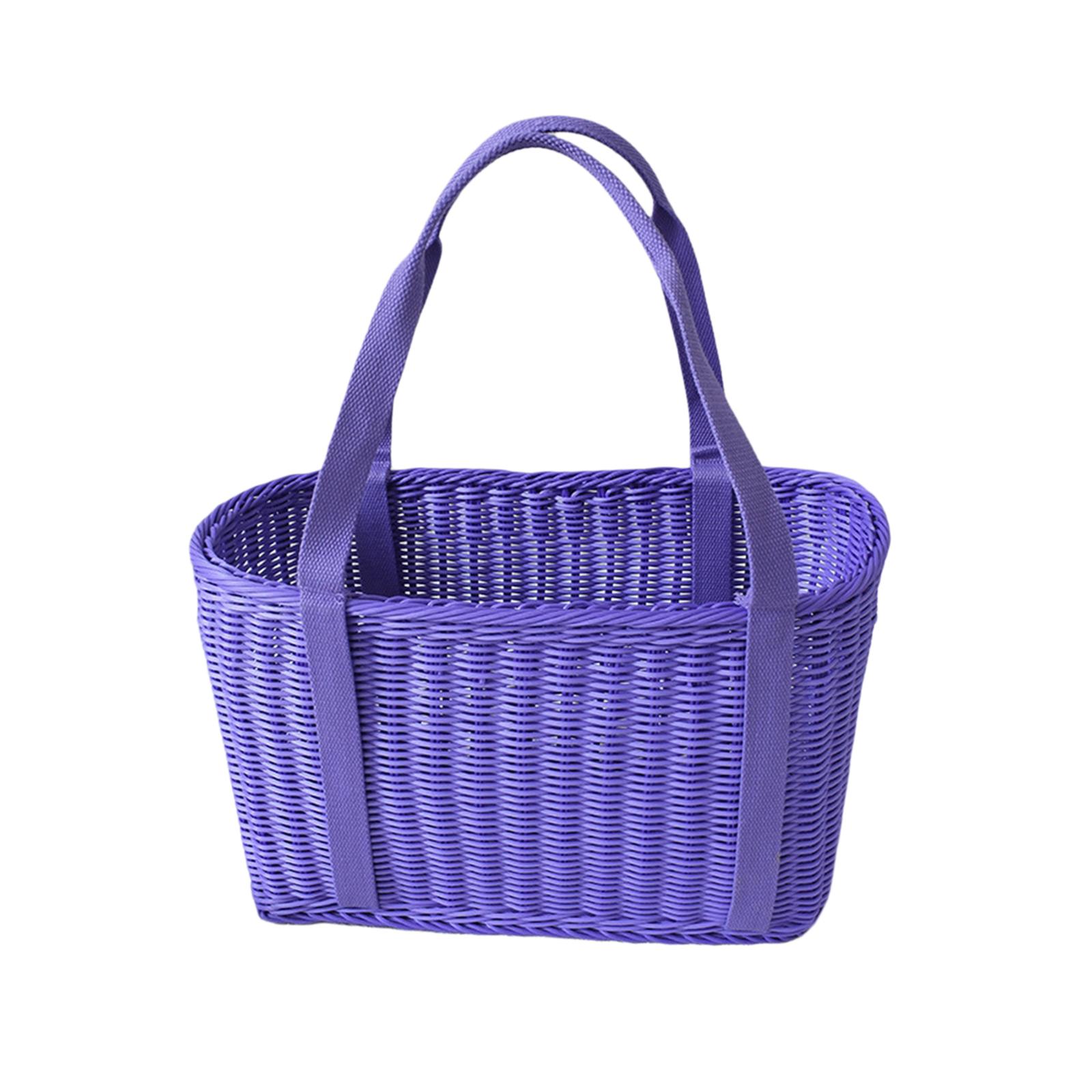 Bothyi - Cesta Tejida A Mano, Cestas De Almacenamiento De Frutas, Organizador Para Armario De Picnic, Violeta L