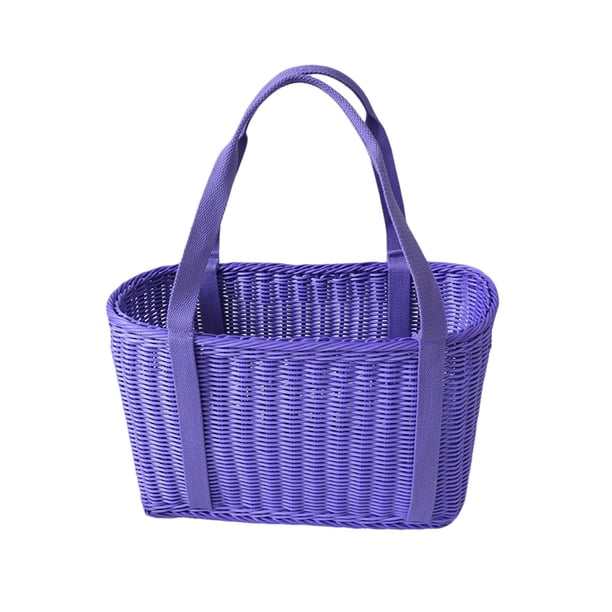 Cesta Tejida A Mano, Cestas De Almacenamiento De Frutas, Organizador Para Armario De Picnic, Violeta L
