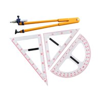 Bothyi - Juego De Matemáticas De Geometría Con Herramienta De Dibujo De Mango Extraíble Para Maestros De Pizarra Juego De Cuatro Piezas