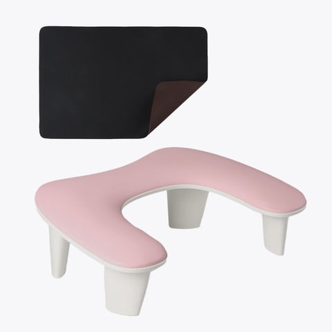 Ioensy - Almohada Para Uñas Almohada Para Manicura Multiusos Modelado En U Reposabrazos De Manicura Suave Portátil Rosa