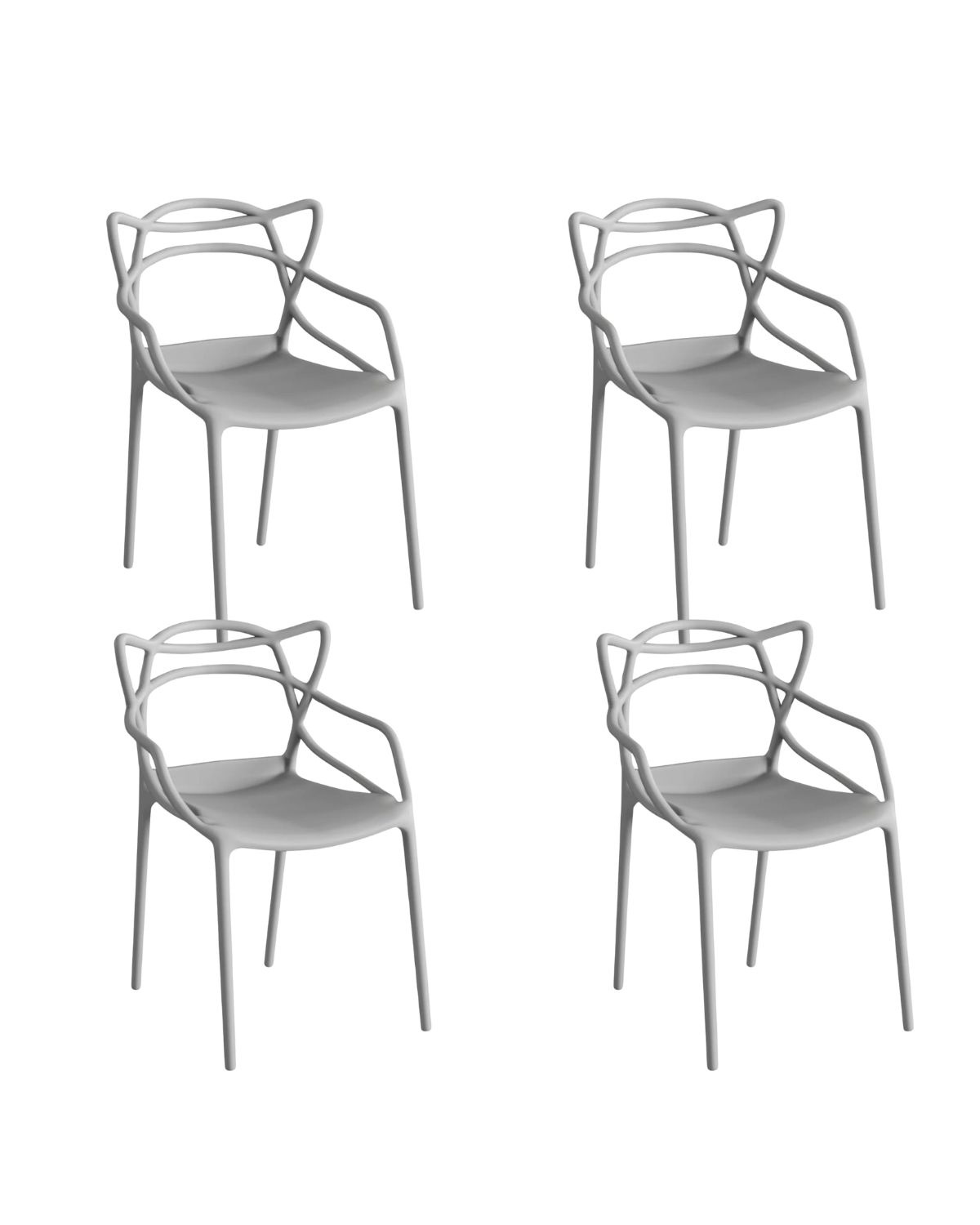 Habita2 Chile - Pack 4 Sillas Comedor Y Terraza Master Polipropileno - Gris