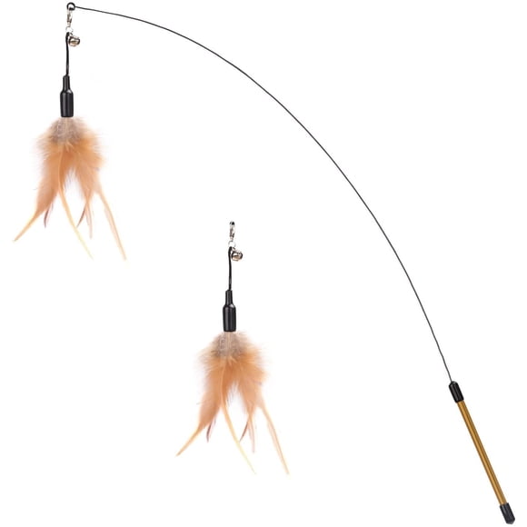 Varita interactiva Feather Teaser Cat Toy Pawaboo con 34,5 cm de largo