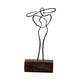thumbnail image 3 of Escultura De Mujer Figura De Línea De Metal Con Sombrero Para Estante Decoración Del Hogar Negro, 3 of 5