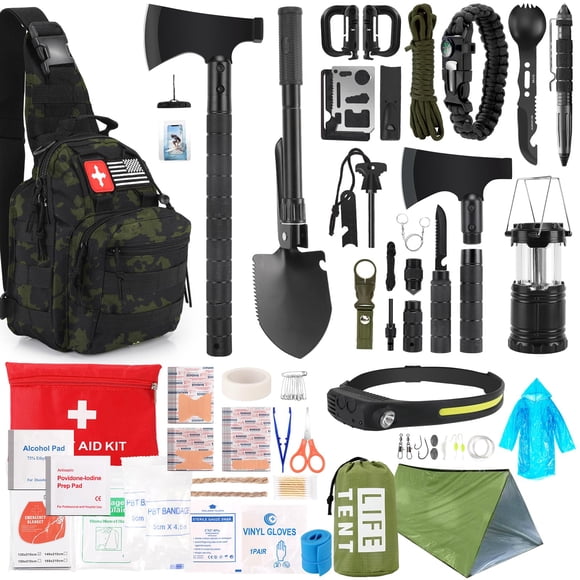 Kit de Supervivencia XIFOZA 268 Piezas de Equipo de Emergencia con Primeros Auxilios