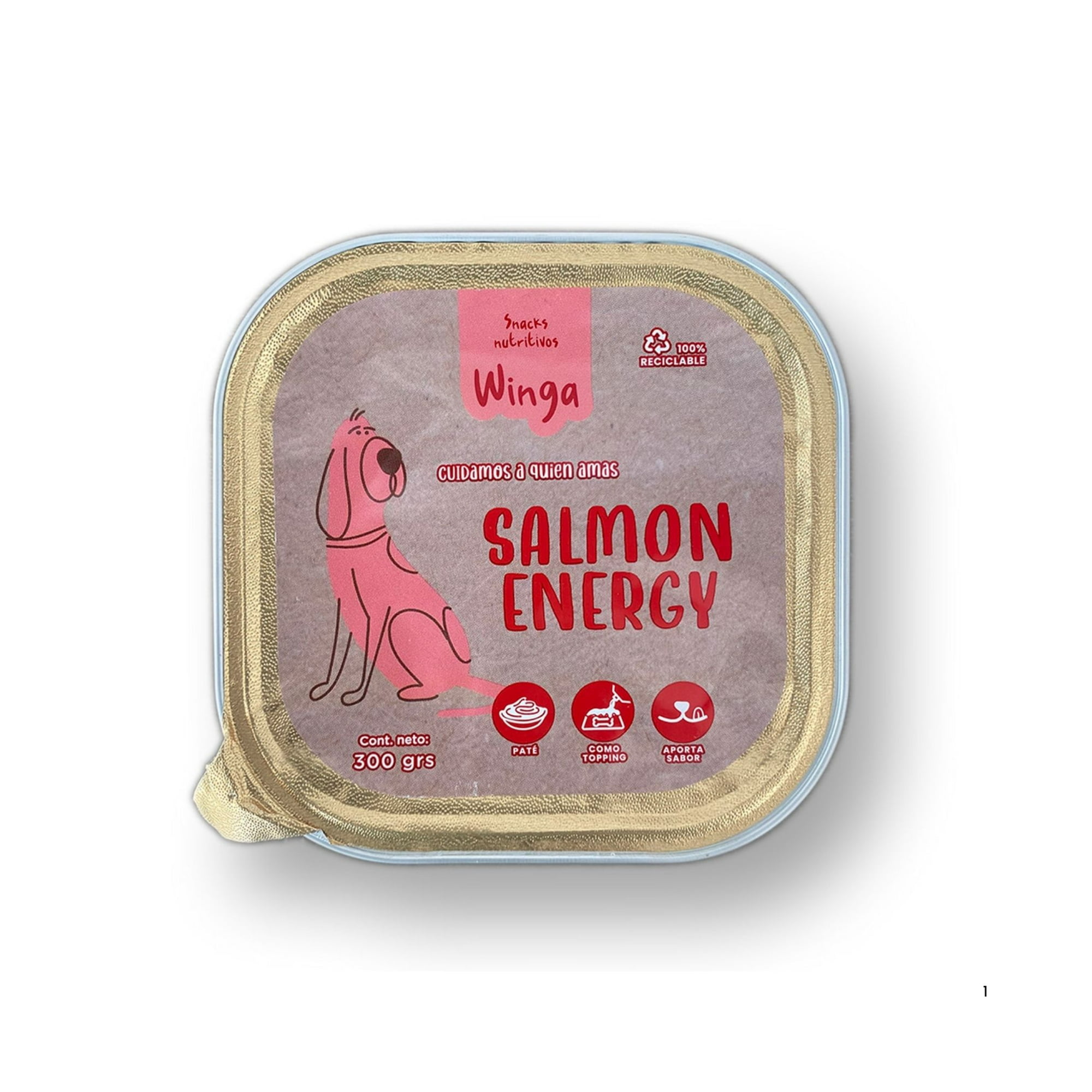 Paté Winga Salmon Energy Para Perros 300 Grs.