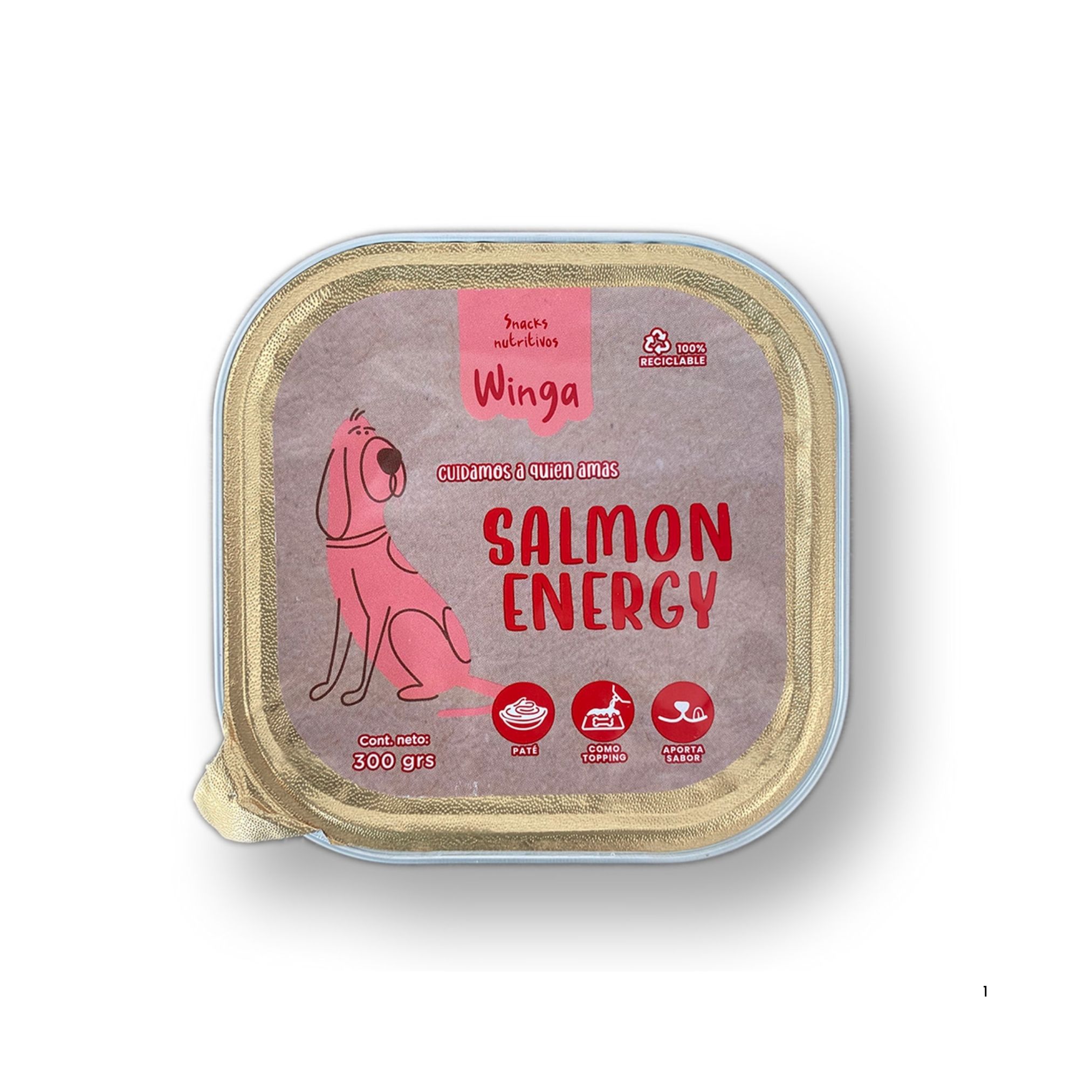 Paté Winga Salmon Energy Para Perros 300 Grs.