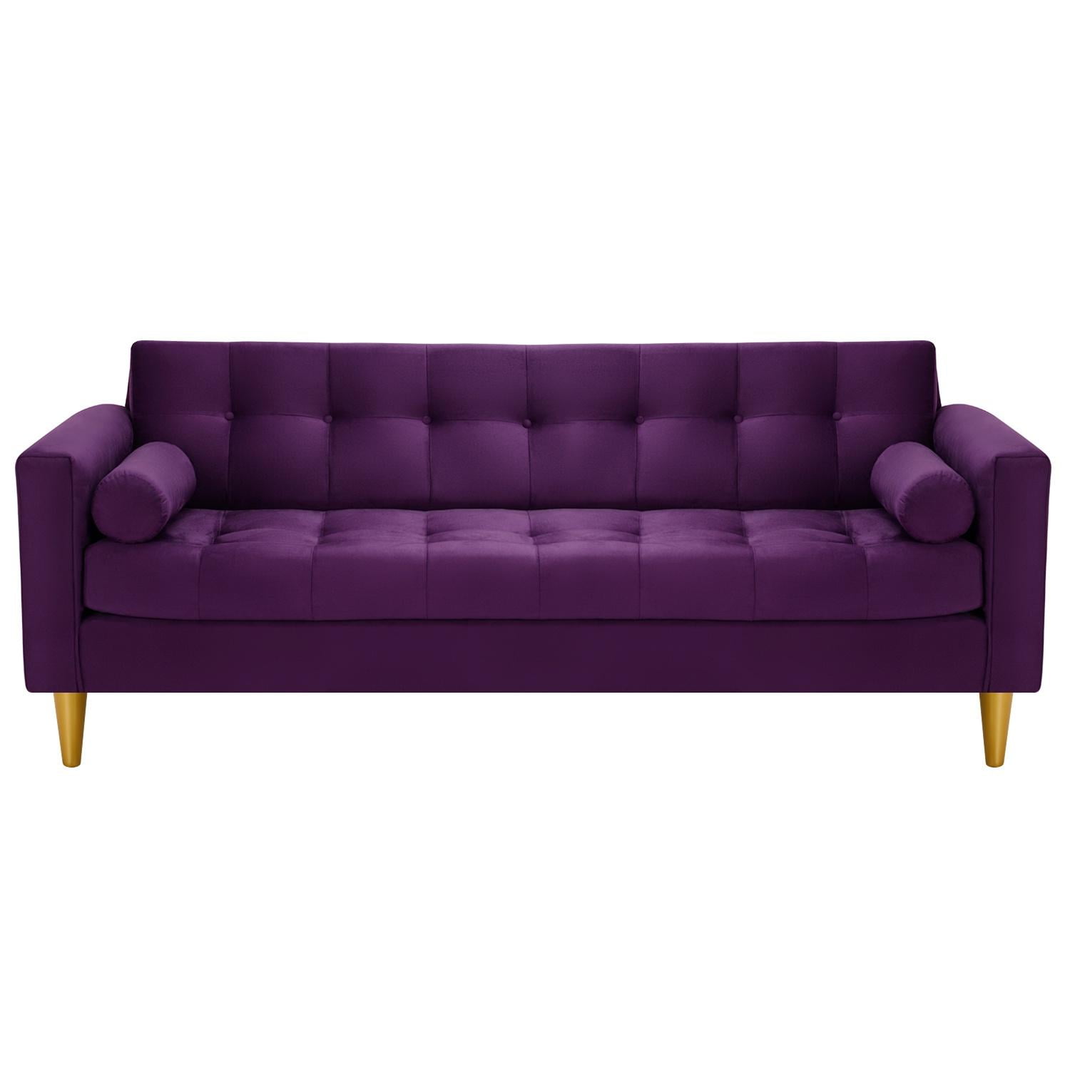 Bodevir - Sofa Retro 3cg Felpa 01 Morado