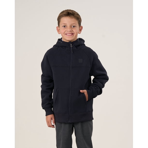 Poleron Escolar Franela Raglan cierre y gorro CP28 (T.6-T.10) POLEMIC
