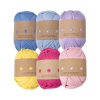 Magideal - 6 Piezas De Hilo De Punto, Hilo De Espagueti, 6 Colores, Manta, Cojín, Alfombras, Bolso, 3M, Decoración Del Hogar, Alfombras, Cojín, Macramé, Artesaní A