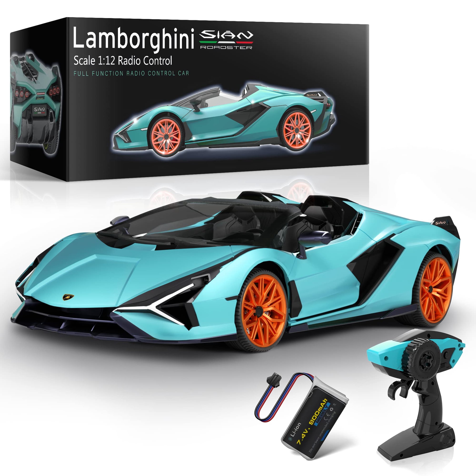 Coche A Control Remoto Miebely Lamborghini Escala 1:12 Azul