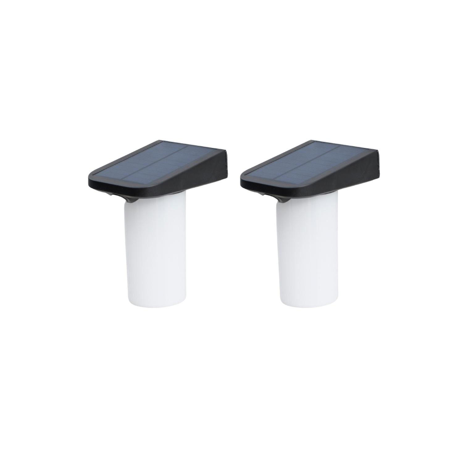 Pro Outdoor - 2 Unidades Apliue Solar Vertical Sin Base Contra Agua Con Sensor De Movimiento Negro M