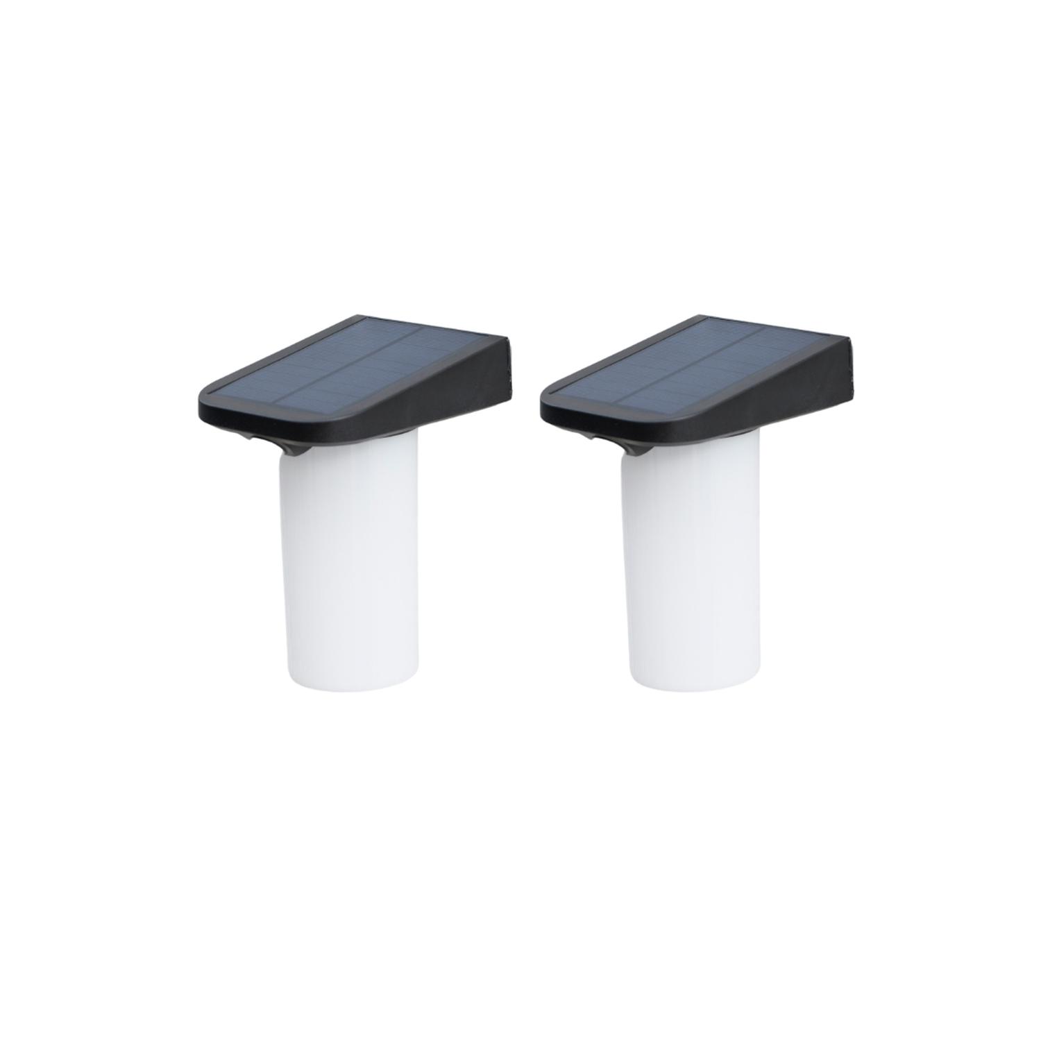 Pro Outdoor - 2 Unidades Apliue Solar Vertical Sin Base Contra Agua Con Sensor De Movimiento Negro M