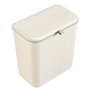 Bothyi - Bote De Basura Colgante Con Tapa Bote De Basura Para Sala De Estar Dormitorio Estudio 12L Crema