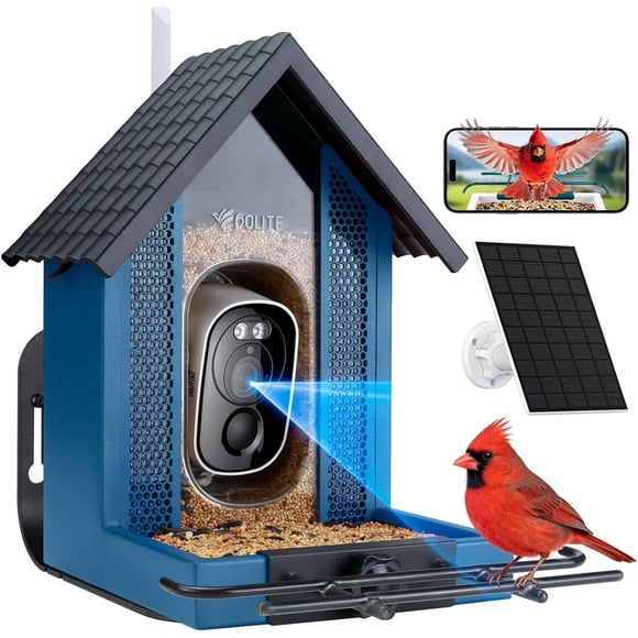 Comedero para aves BOLITE UH2501 con cámara 2.5K, 130 grados y panel solar