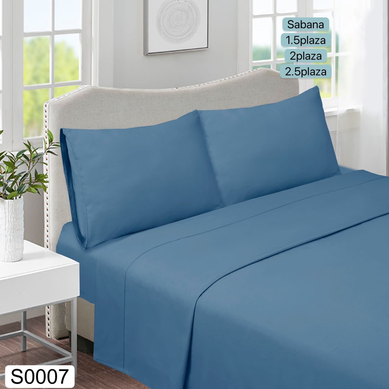 Todo Hogar Santiago De Chile - Sabana Lisa 2 Plazas Azul Claro