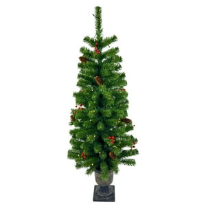 Árbol De Navidad Maylaviu De 1,2 M Con Guirnalda De Luces Led Y Base De Urna Dorada