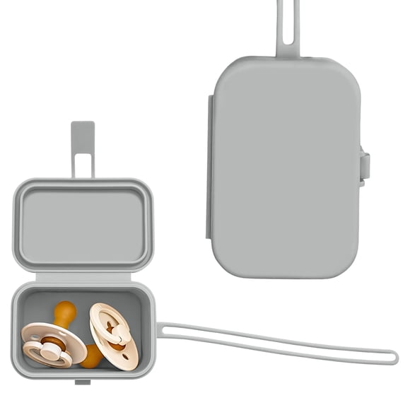 Estuche de silicona para chupete Baby's Aid, apto para lavavajillas, gris