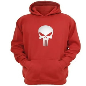 Genérico - Polerón Canguro Punisher Rojo Talla Xs Unisex