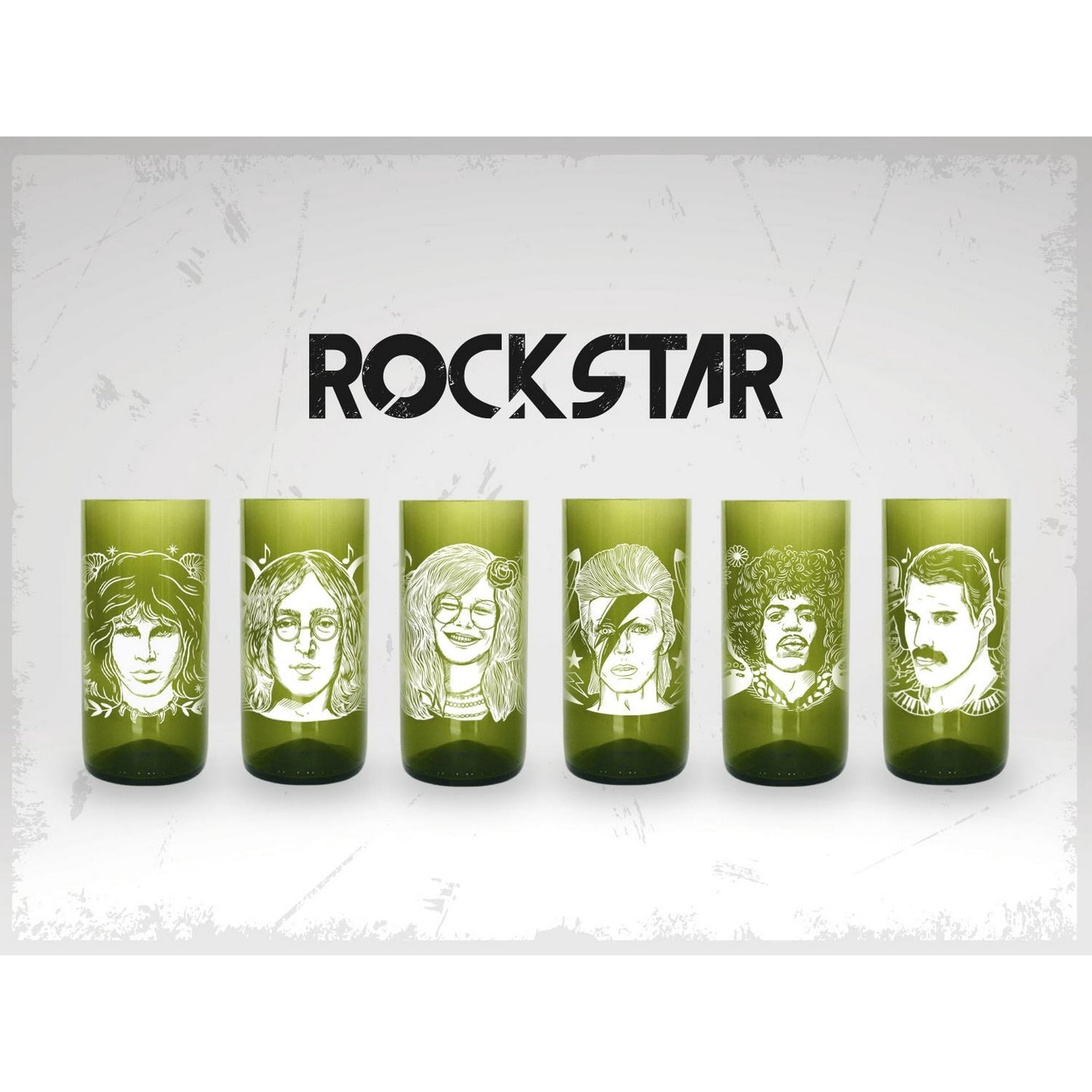 Green Glass - Vasos Rockstar Juego De 6 Vasos Verde
