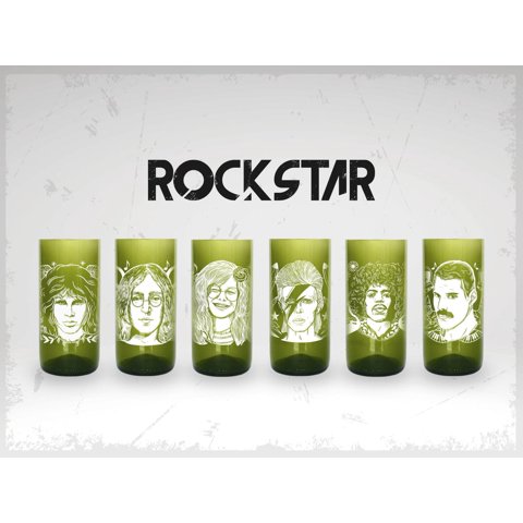 Green Glass - Vasos Rockstar Juego De 6 Vasos Verde