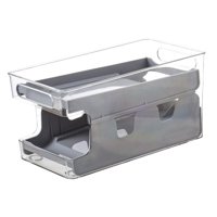 Magideal - Organizador De Nevera Para El Hogar, Organizadores Multiusos De Dos Niveles, Contenedor Para Estante De Nevera, Contenedor Para Despensa, Gris