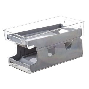 Magideal - Organizador De Nevera Para El Hogar, Organizadores Multiusos De Dos Niveles, Contenedor Para Estante De Nevera, Contenedor Para Despensa, Gris