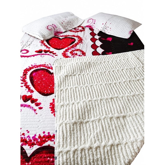 Cubrecama Quilt Achiporrado 2 Plazas Negro Blanco