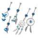 thumbnail image 4 of Rhinestone De 5 Piezas Dreamcatcher Mariposa Hoja Corazón Barriga Ombligo Anillo, 4 of 5