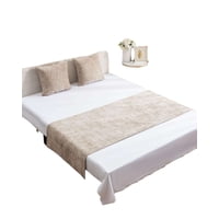 M&L Todo Para El Hogar - Piecera Mas 2 Fundas Modelo Chenille Beige