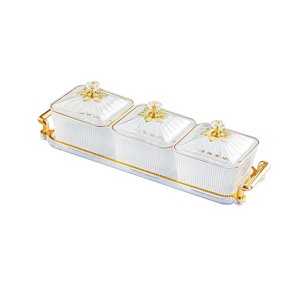 Magideal - Bandeja De Plástico Para Refrigerios,Bandeja De Refrigerios,Bandeja Para Servir Frutas Con Tapa De Plástico,Plástico,Bandeja De Frutos Secos Para Frut Transparente