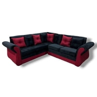 Muebles Duna - Seccional 5 Cuerpos Marsella Lino Felpa Negro Burdeo