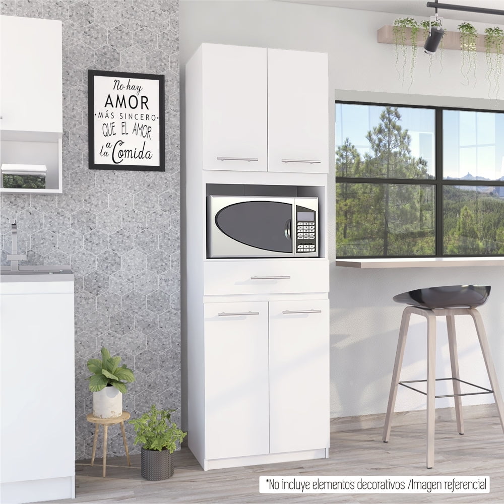 Tuhome - Mueble Para Microondas Manchester 4 Puertas Blanco