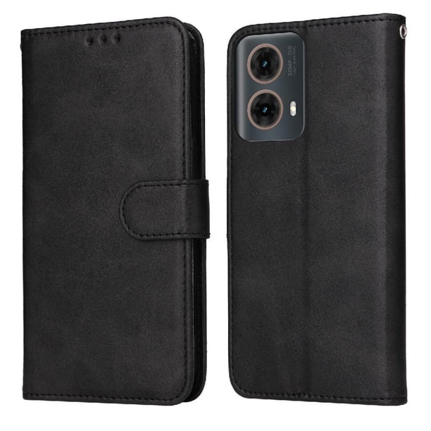 Funda Billetera para Motorola Moto G85 5G con Porta Tarjetas y Soporte Ajustable Negro