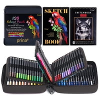 Set De Lápices De Colores Prina 120 Colores Con Cuaderno De Bocetos Para Adultos