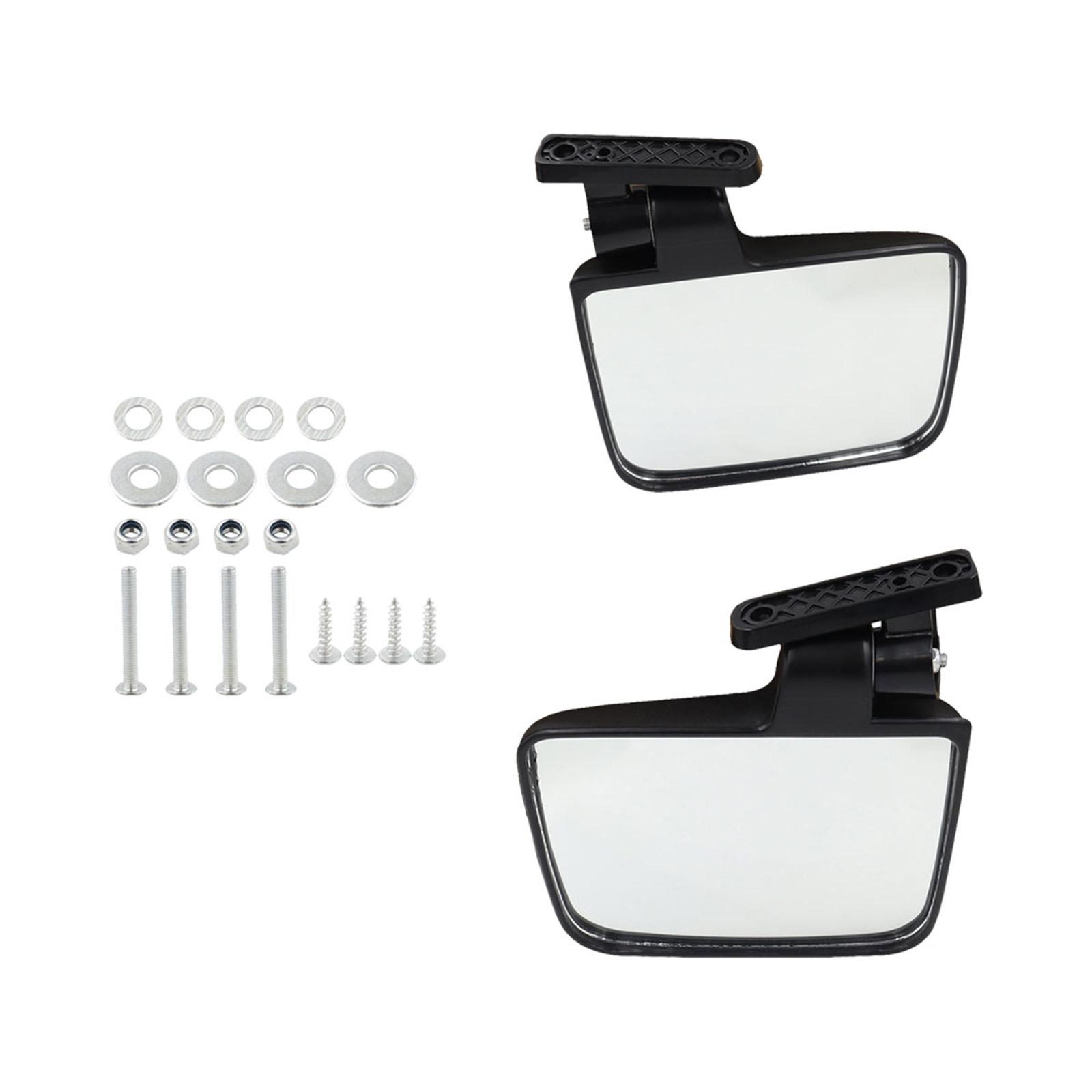 Magideal - Espejos De Carrito De Golf Espejos Retrovisores Laterales Plegables Anchos Ajustables Que Ayudan A Evitar Puntos Ciegos Robusto Fácil Instalación Cara