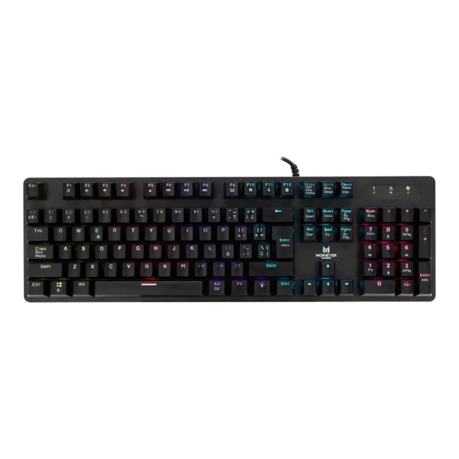 Monster Games - Teclado Gamer Usb Retroiluminado Strategy