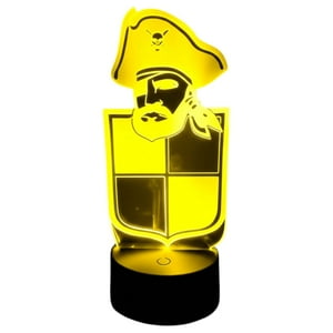 Lelumania - Lampara Ilusion 3D Coquimbo Unido De 7 Colores, Base Touch