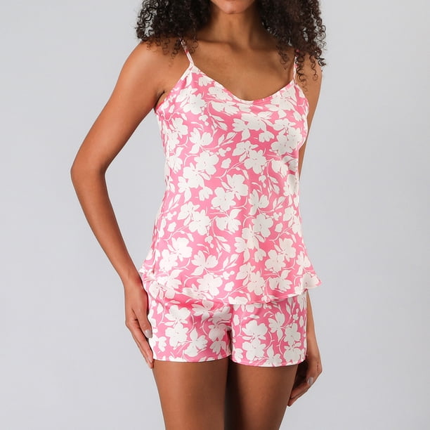 Set Top + Short Satin Print Flores Mujer 33830-250