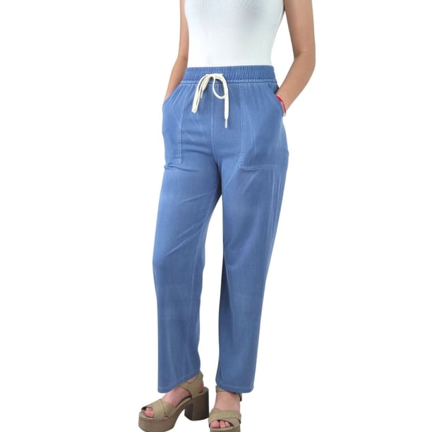 Pantalon Palazzo Mujer Liviano Recto Excelente Calidad Tipo Jeans 664