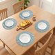 thumbnail image 3 of Juego de 6 manteles individuales de cuero redondos para decoración de mesa de comedor de cocina, manteles individuales limpiables, azul 13*13 pulgadas, 3 of 6