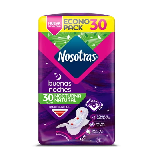 Toalla Higiénica Natural Suave 30 Un Nosotras