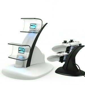 Genérico - Estación De Carga Dual Controllers Compatible Con El Mando Ps5 Con Puerto Type-C Dock Cradle Stand Para Playstation 5 Accesorios-Negro