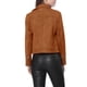 thumbnail image 4 of INSPIRE CHIC Chaqueta de motocicleta para mujer de ante sintético color sólido con cremallera asimétrica L Marrón, 4 of 8