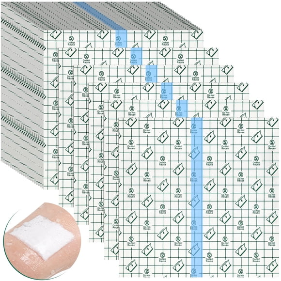 Vendaje adhesivo BBTO Transparent Stretch, 50 unidades, 20 x 20 cm