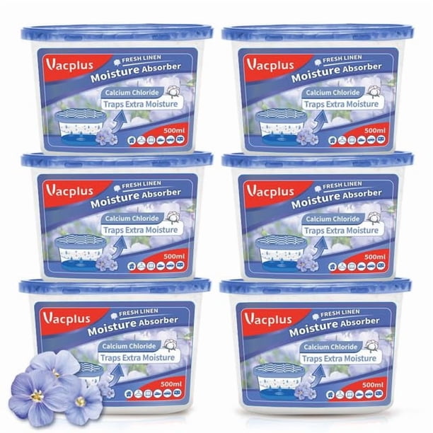 Absorbedor de humedad Vacplus, deshumidificador, paquete de 6 unidades, 310 ml, color azul holandés