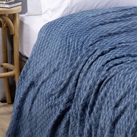 Zahr - Frazada Flannel Single Azul 1 Y 1,5 Plazas